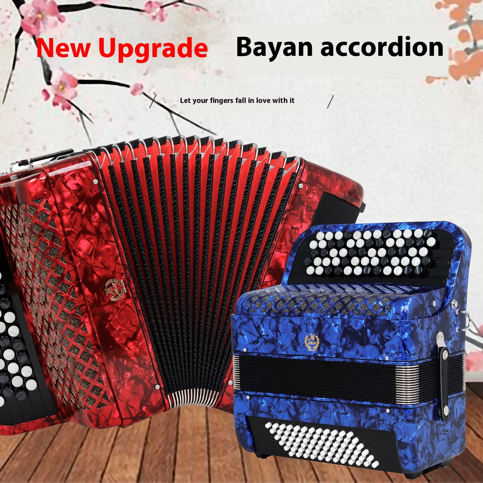 62 Key 72 Bass Bayan Button Accordion Diatonic Chromatic Musical Instrument For Adult Beginner Practice And Stage Performance