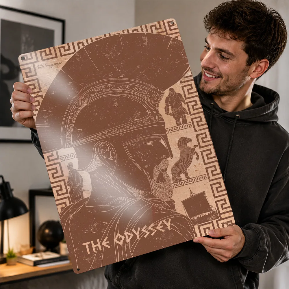 The Odyssey Greek Mythology 3D Printed Texture Poster Personalized Wall Art Retro Metal Tin Signs for Room Decoration Items Home