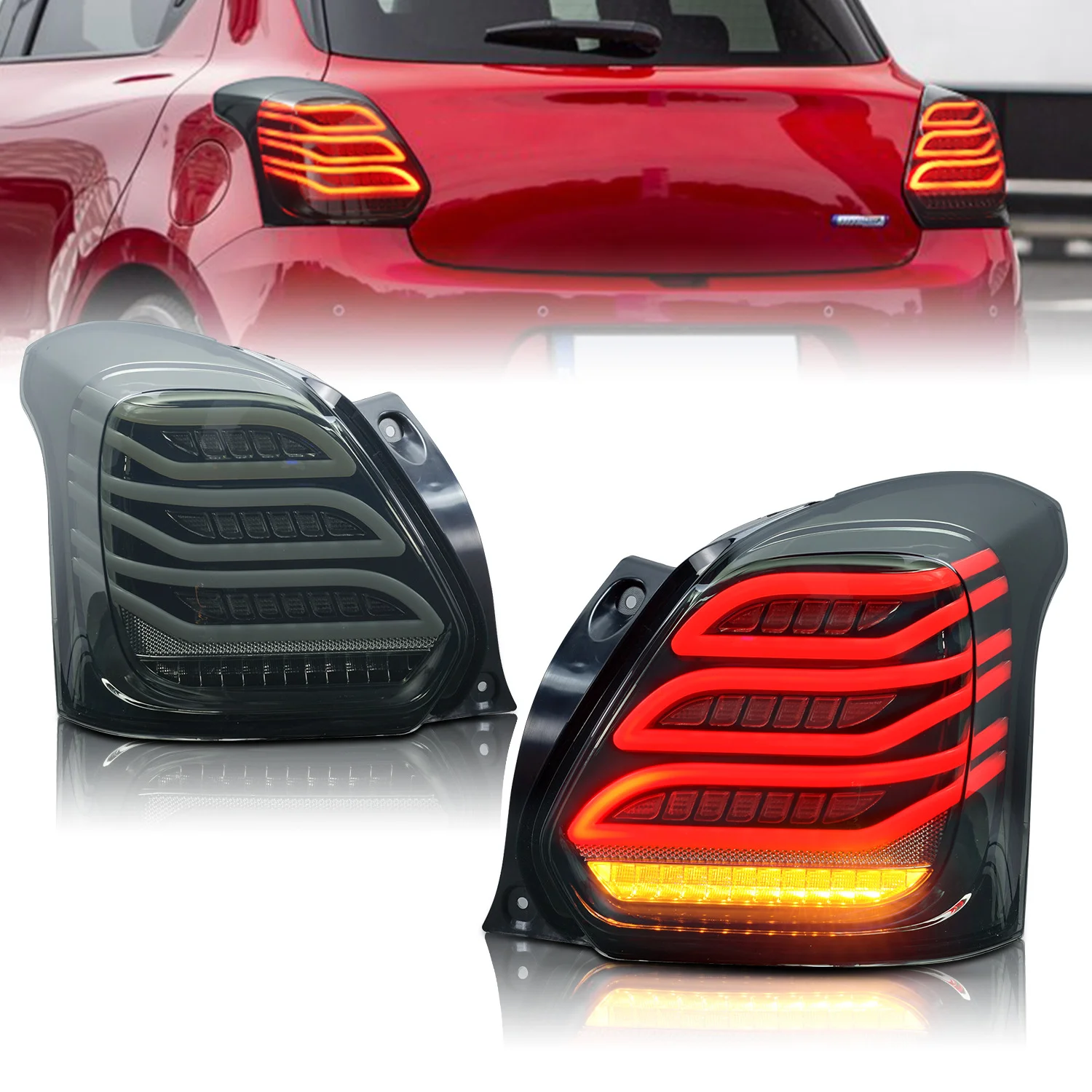 

LED Dynamic Rear Tail Light Brake Lamps For Suzuki Swift 2017-2022 Taillight assembly, brake light, turn signal, reverse light