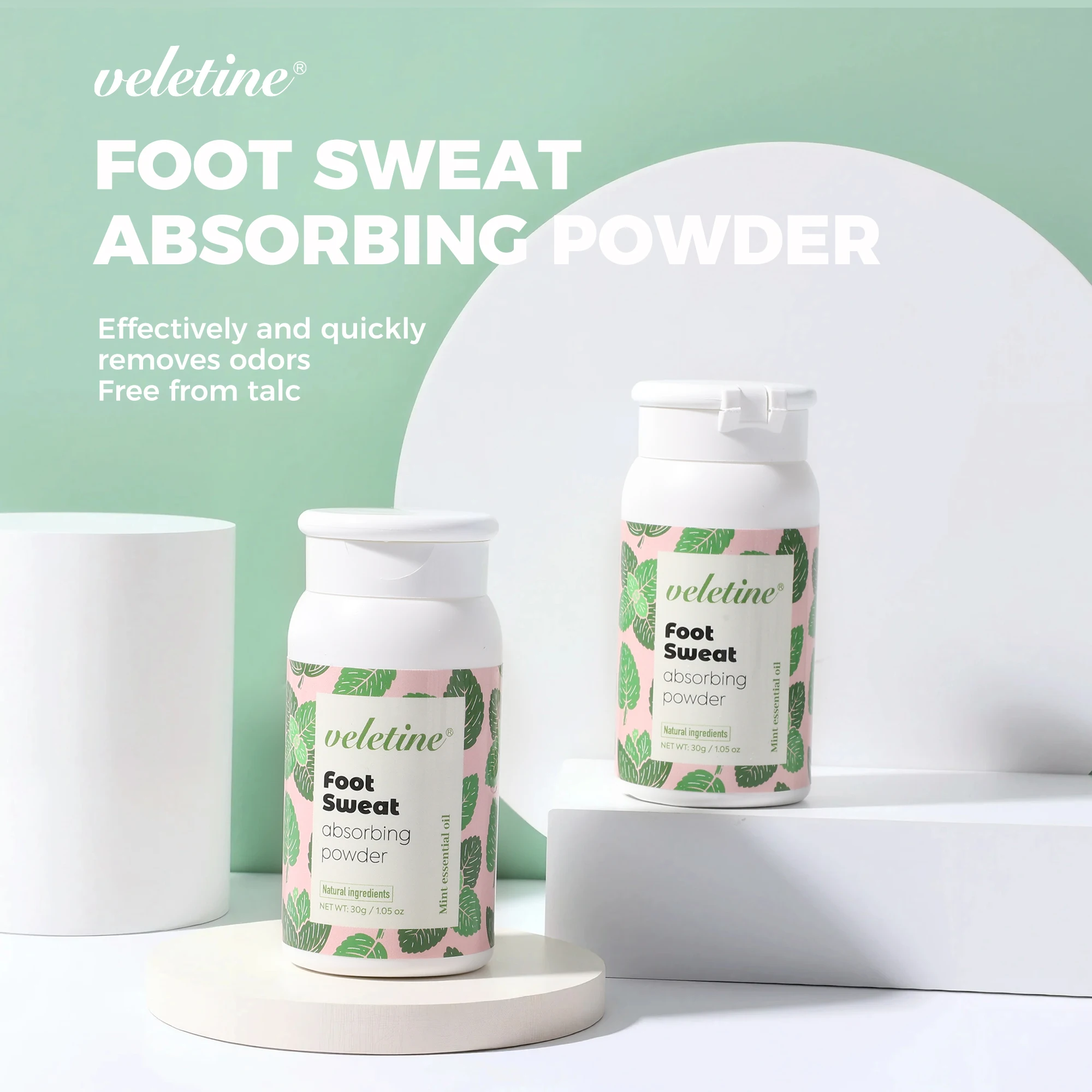 Foot Deodorant Powder, Sweat‑Absorbing, Eliminates Foot & Shoe‑Sock Odor, Portable Foot Care Powder
