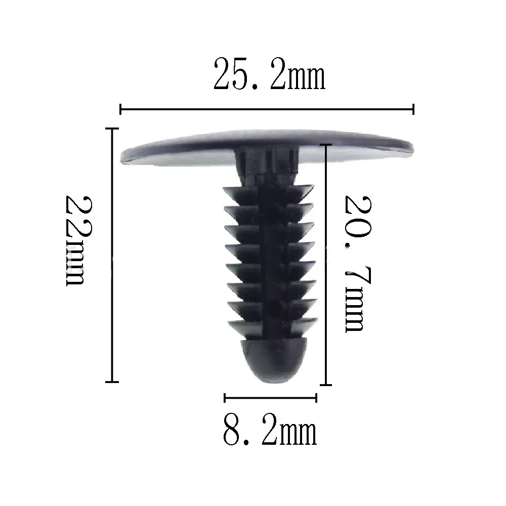 20 قطعة 30 قطعة 50 قطعة السيارات السحابة الأسود البلاستيك سبلاش الحرس السحابة برشام كليب 8 مللي متر X 19 مللي متر X 25 مللي متر البلاستيك دفع نوع الوفير