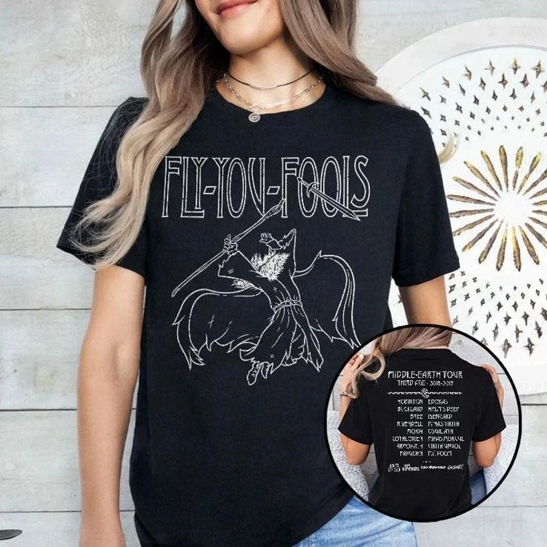 2026 Fly You Fools Middle-Earth Tour T Shirt Graphic Printing High-end Luxury Unisex Style Both of Men and Women