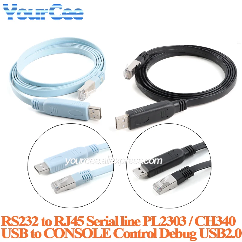 RS232 to RJ45 serial line USB to CONSOLE Cable control debug Wire USB2.0 for H3C routing switch PL2303 CH340