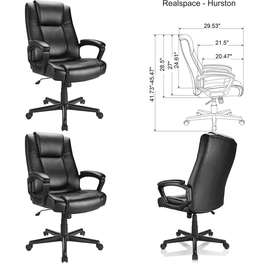 

Bonded Leather High-Back Office Chair, Black, BIMA Compliant Executive Choice