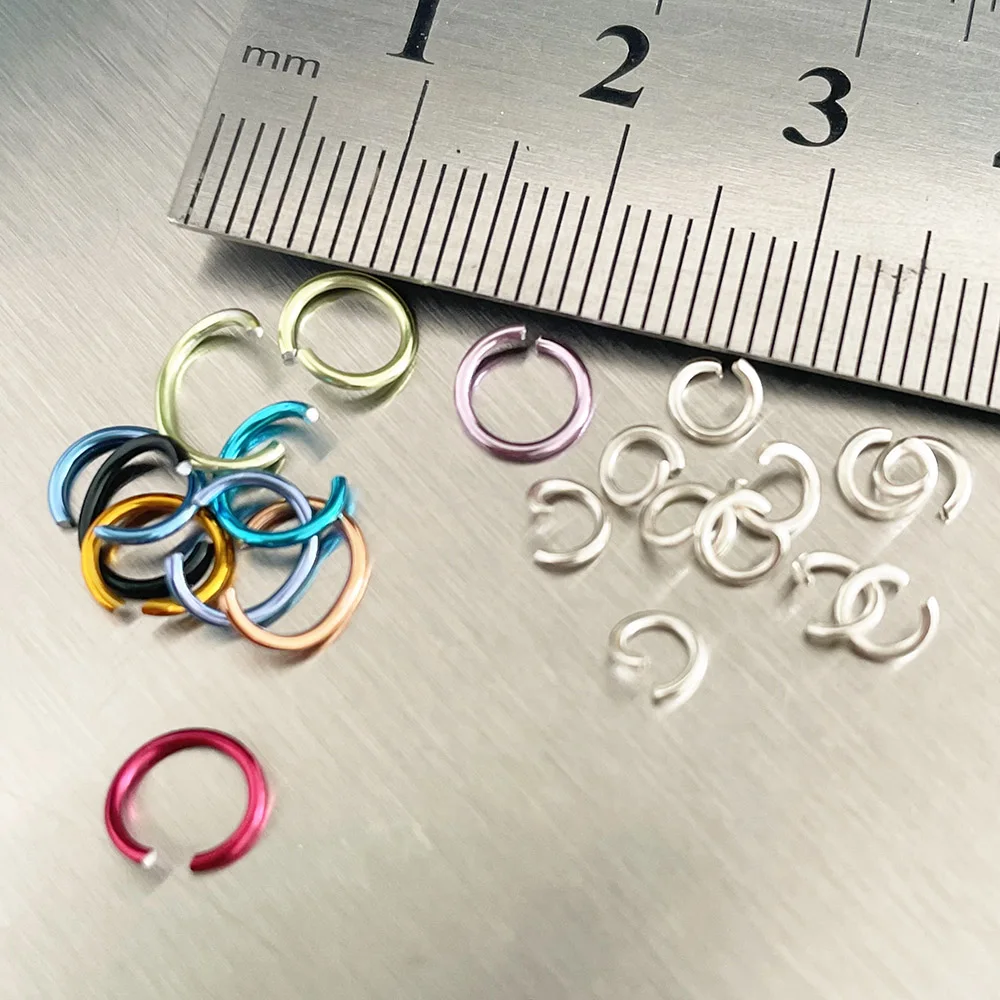 100 stks Colorpunk Nail Piercing Ringen S/L Diverse Mix Aangesloten Cirkel Metalen Bedels Cool Girl DIY Dangle Zilveren Loop Ring 404art