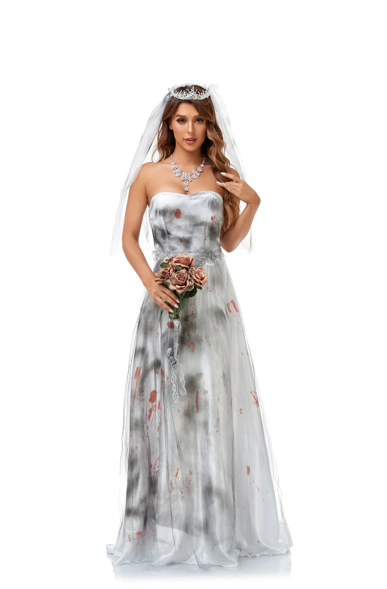 Halloween Cosplay Ghost Bride And Phantom Dress Costumes For Day Of The Dead Parades Featuring A Terrifying Maiden Performances