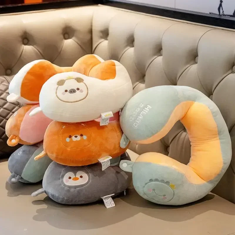 Cartoon u-shaped pillow neck long-distance travel neck  airplane car portable cervical spine