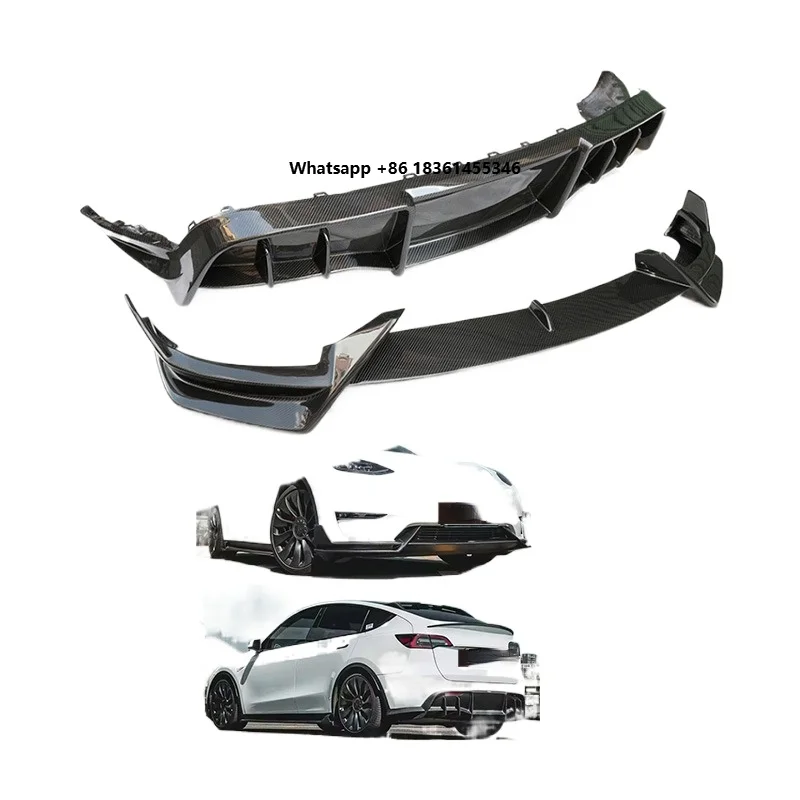 

For Model Y 2021-2024 High Level Material Dry Carbon Fiber Model Y Front Lip Rear Diffuser