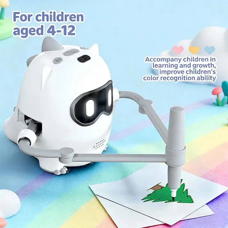 Intelligent Sketch Robot For Kids Rechargeable Drawing Toy AI Educational Machine Automatic Scan Learning With Card Set view 3