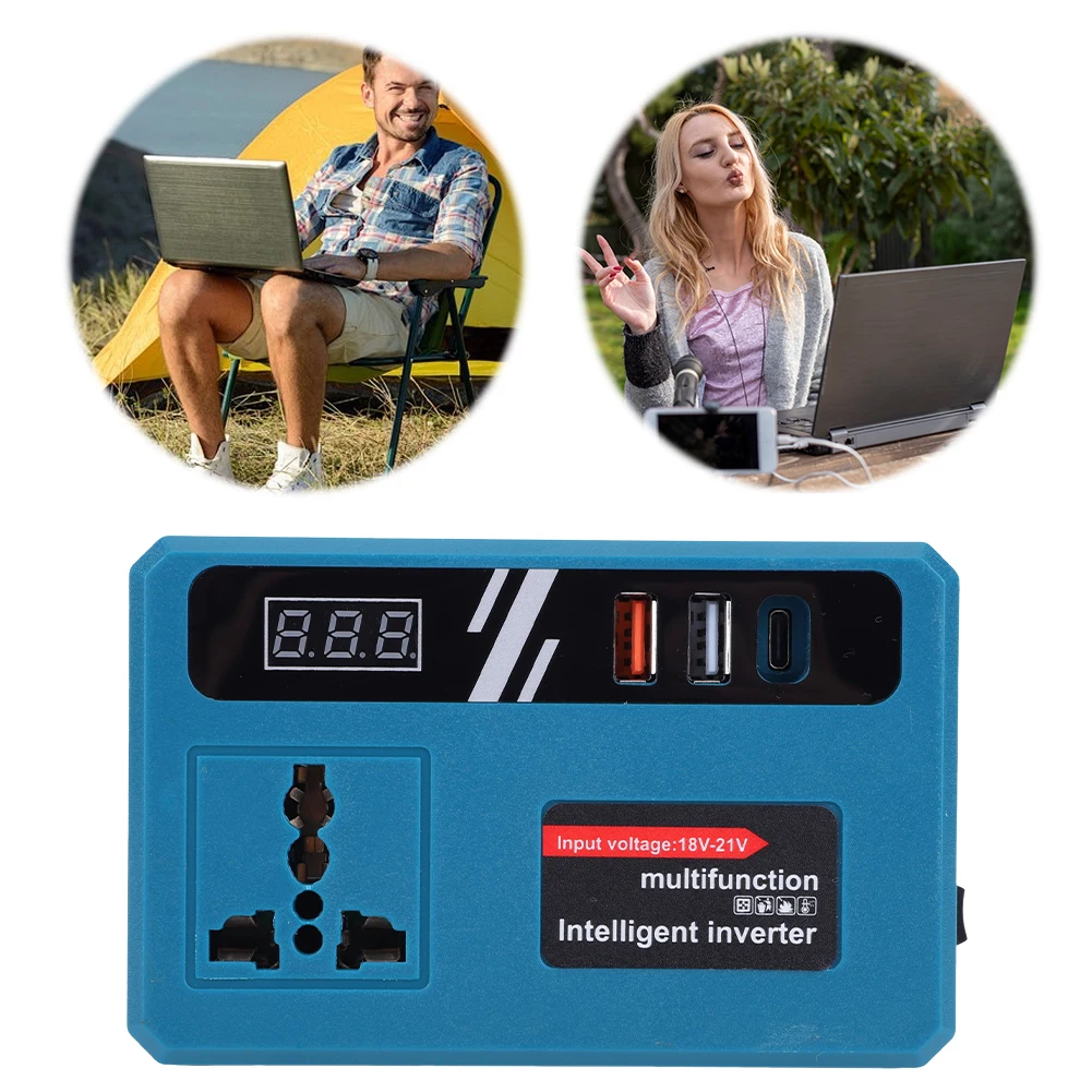 

120W DC Inverter Adapter DC 18-21V To AC 220V Electric Tool Battery Inverter Outdoor Operation Inverter for Makita 18V Battery