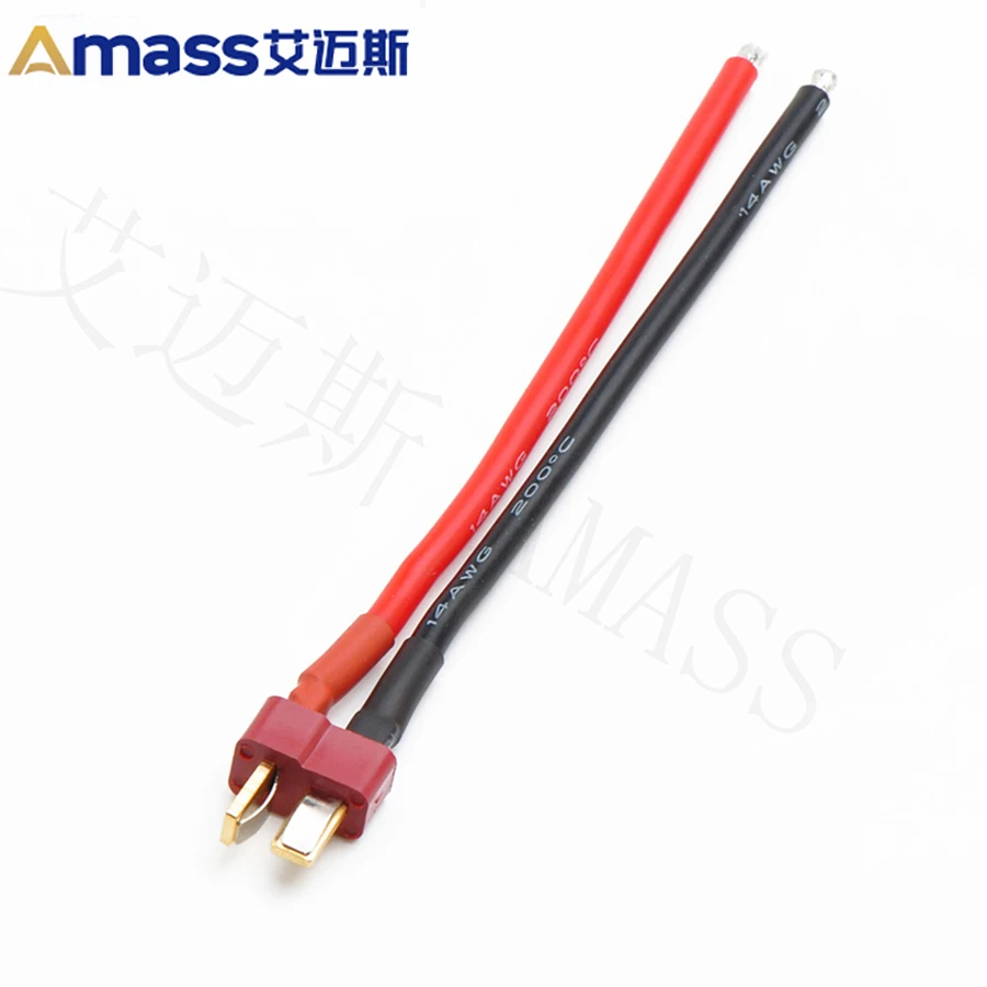 Free Shipping 5pcs Amass Deans Style T Plug Male Connector Silicone Wire with 10cm 14awg