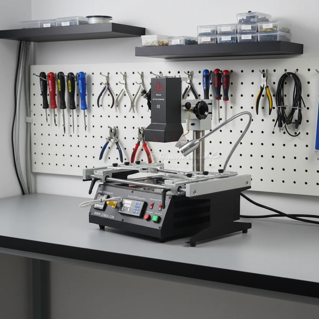 ACHI IR6500 BGA Repair Rework Solder Station, 2 Zones Infrared 1250W PC410 Software Control