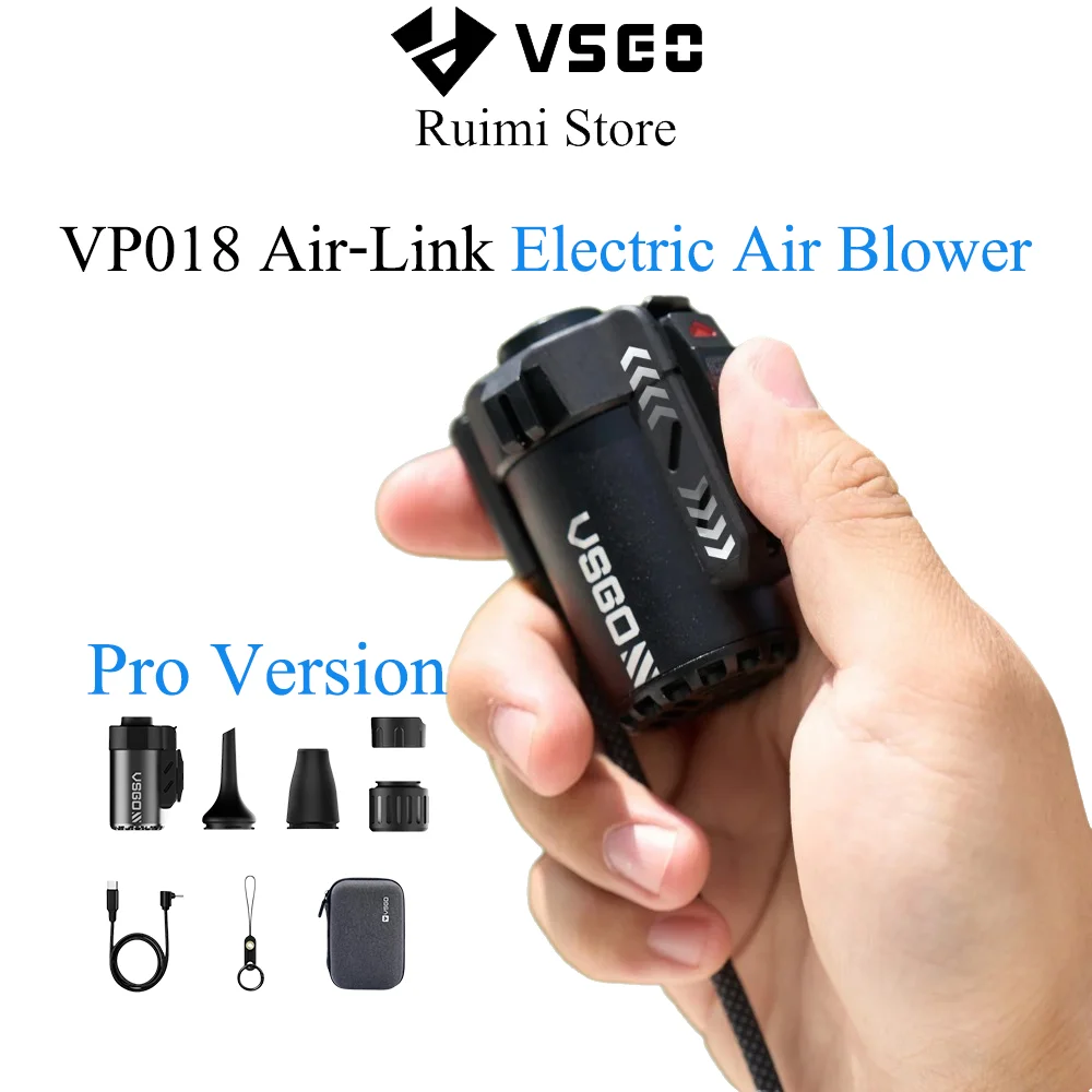 VSGO VP018 Air-Link Mini Souffleur d'air électrique version Pro, kit portable, ventilateur turbo haute puissance, pompe à air pour le camping en plein air