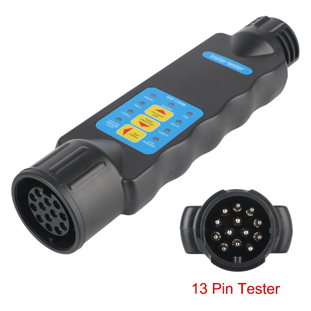 Trailer Plug Socket Tester Diagnostic Tools Wiring Circuit Light Test Car Truck Caravan Accessories Universal 13 Pin 12V