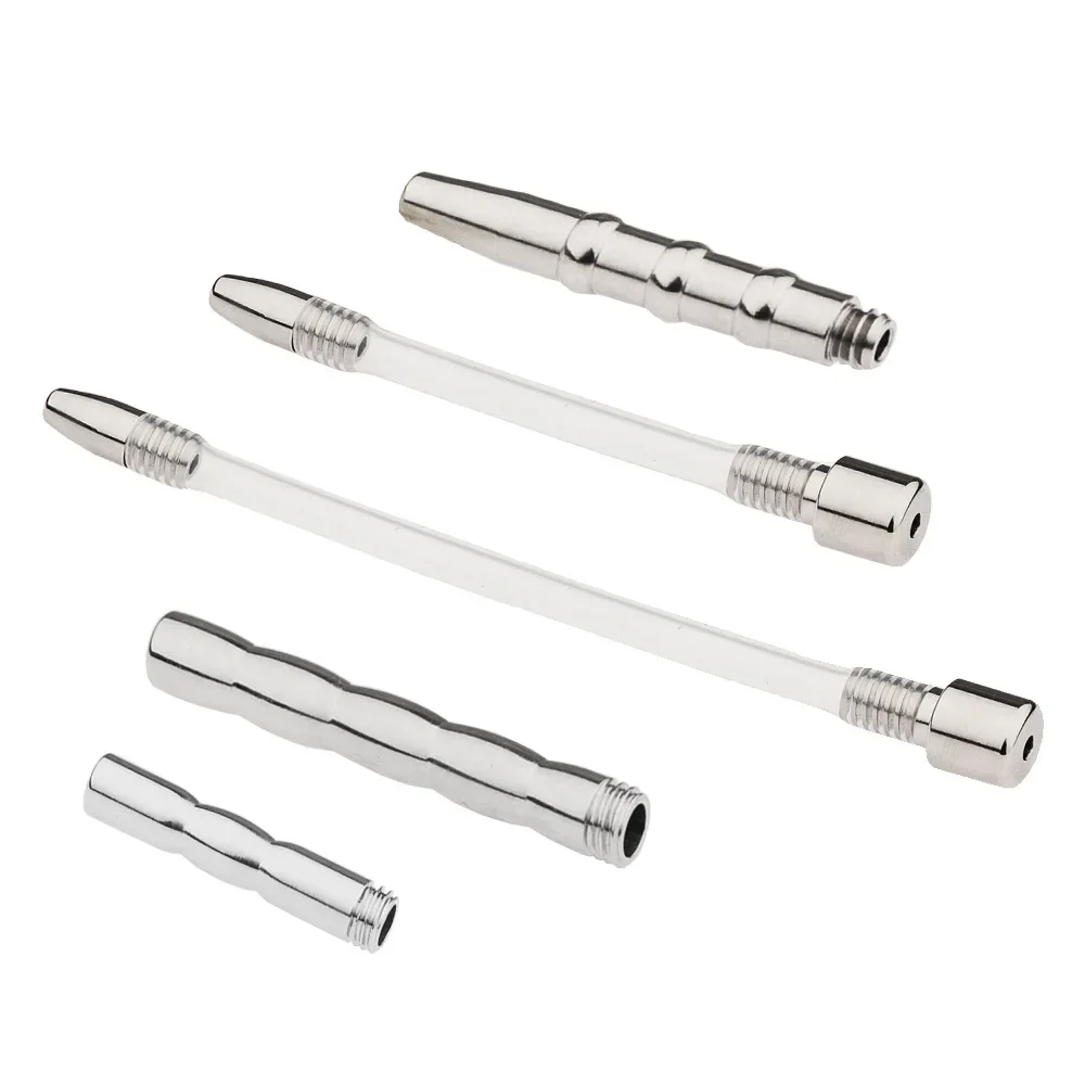 ملحقات جهاز العفة للذكور قفص القضيب قفل القضيب قسطرة السيليكون قصيرة/طويلة قضيب عين الحصان المكونات الإحليل ألعاب الجنس الكبار 18 #1