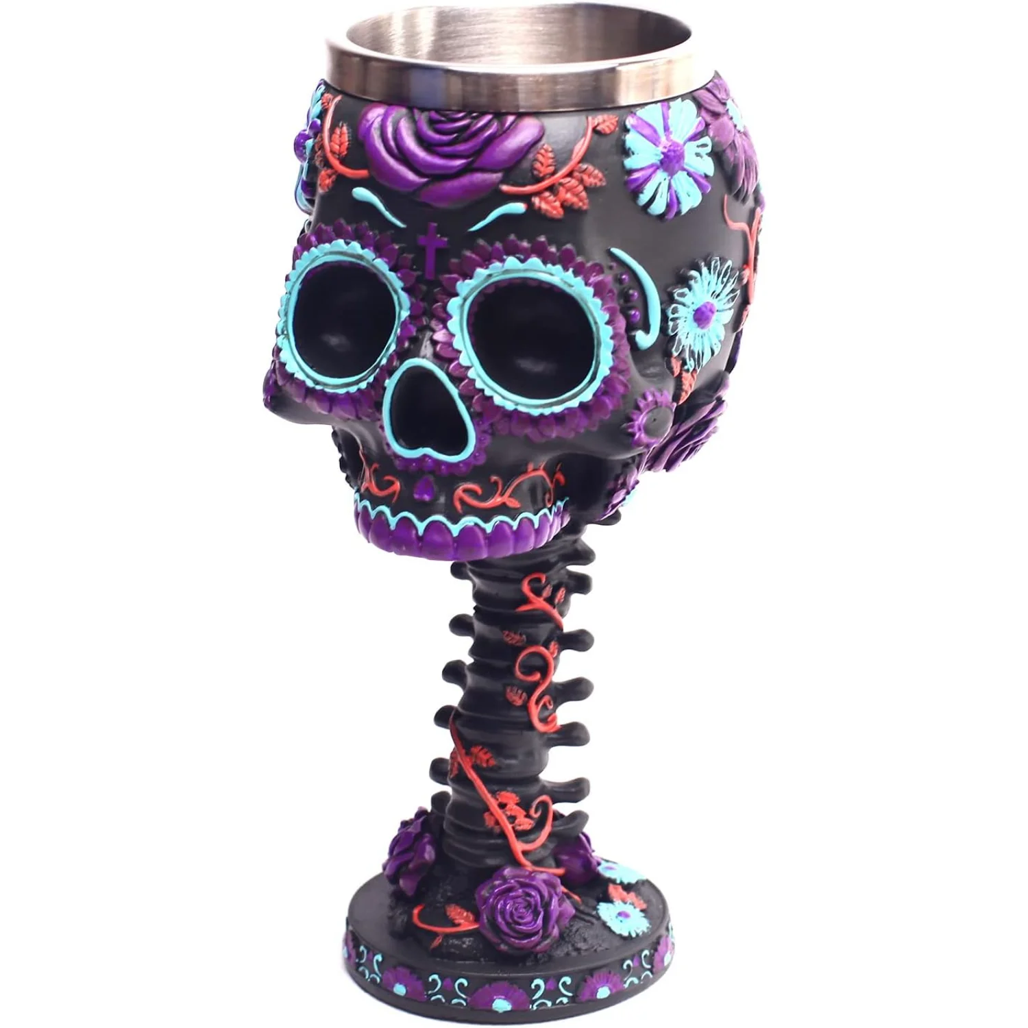 

Novelty Skull Wine Goblet Gothic Ossuary Palm Skull Skeletal Bones Wine Cup Resin Body Goblet Drinking Cup Party Drinkware Hall