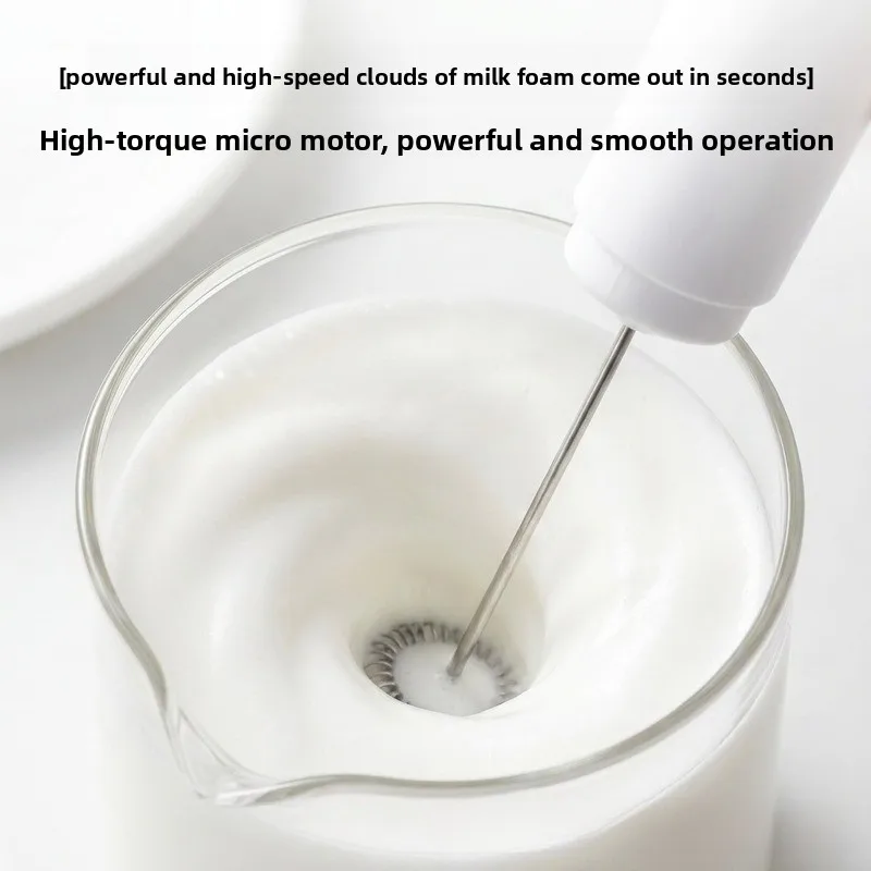 Espumador de Leche Eléctrico Portátil, Batidor de Huevos Recargable por USB, Mezclador de Café Manual, Batidora de Leche, Espumador de Alimentos