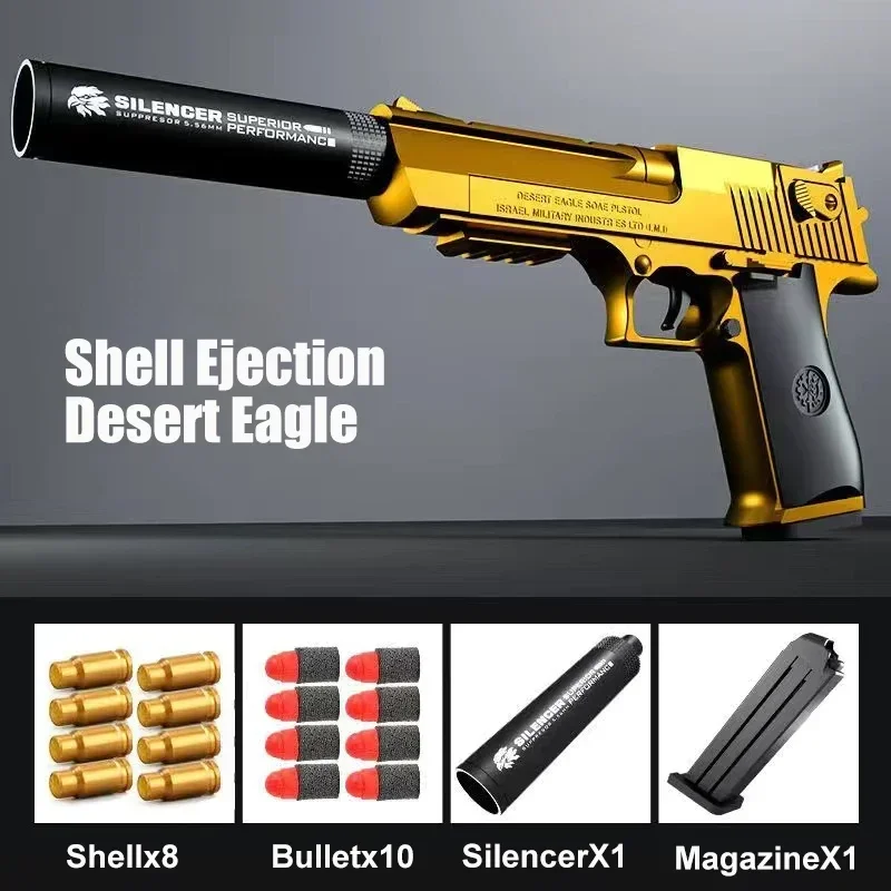 PPAUpgrade Shell Throwing Toys Gun Ejection G17 Handgun Soft Darts Bullets Airsoft Pistol For Boys Outdoor Sports Shooting Gift