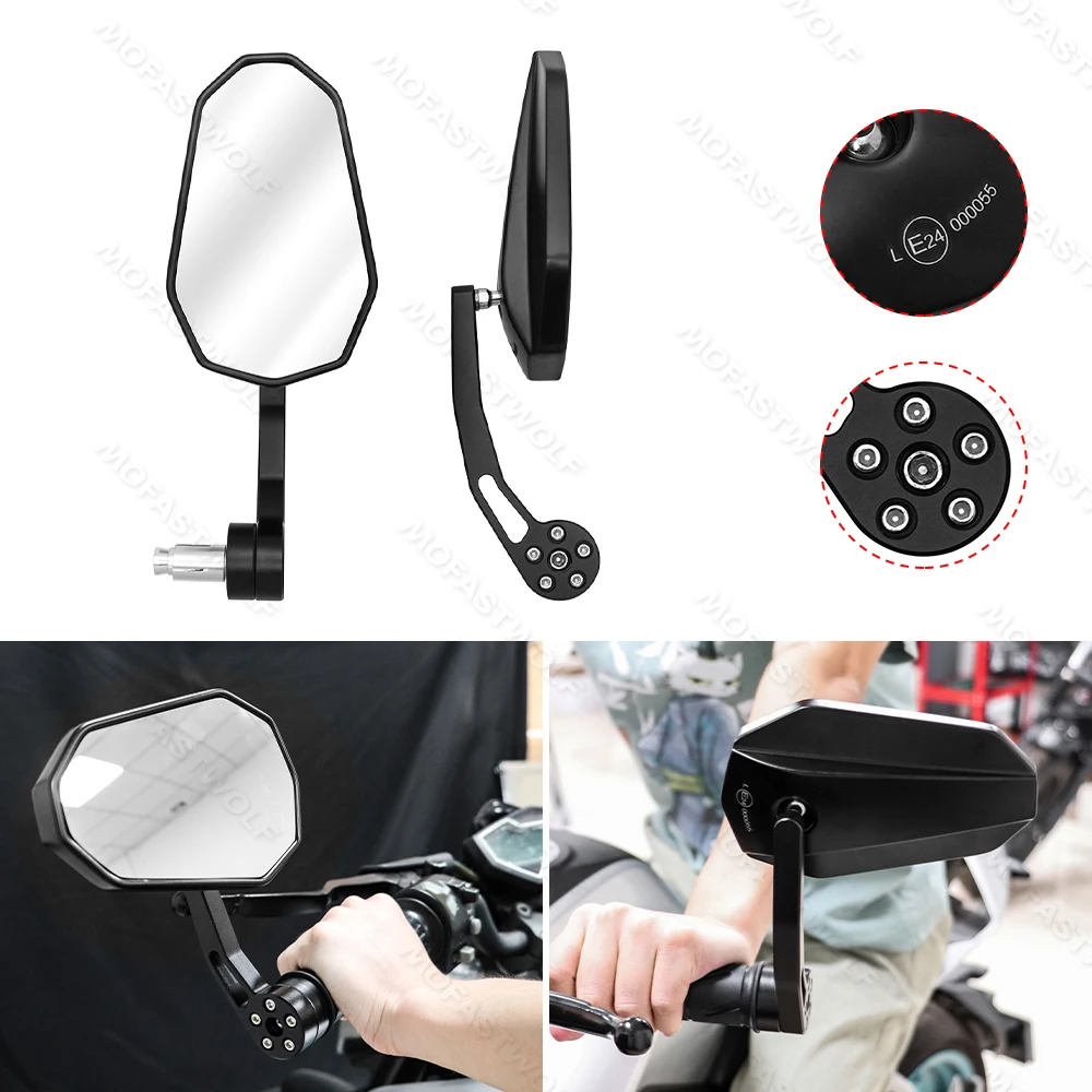 

Motorcycle Handlebar Mirror 7/8'' 22mm Bar End Mirror Rearview Mirror For Honda CB1000R CB650 CB500F For Yamaha Moto Accessories