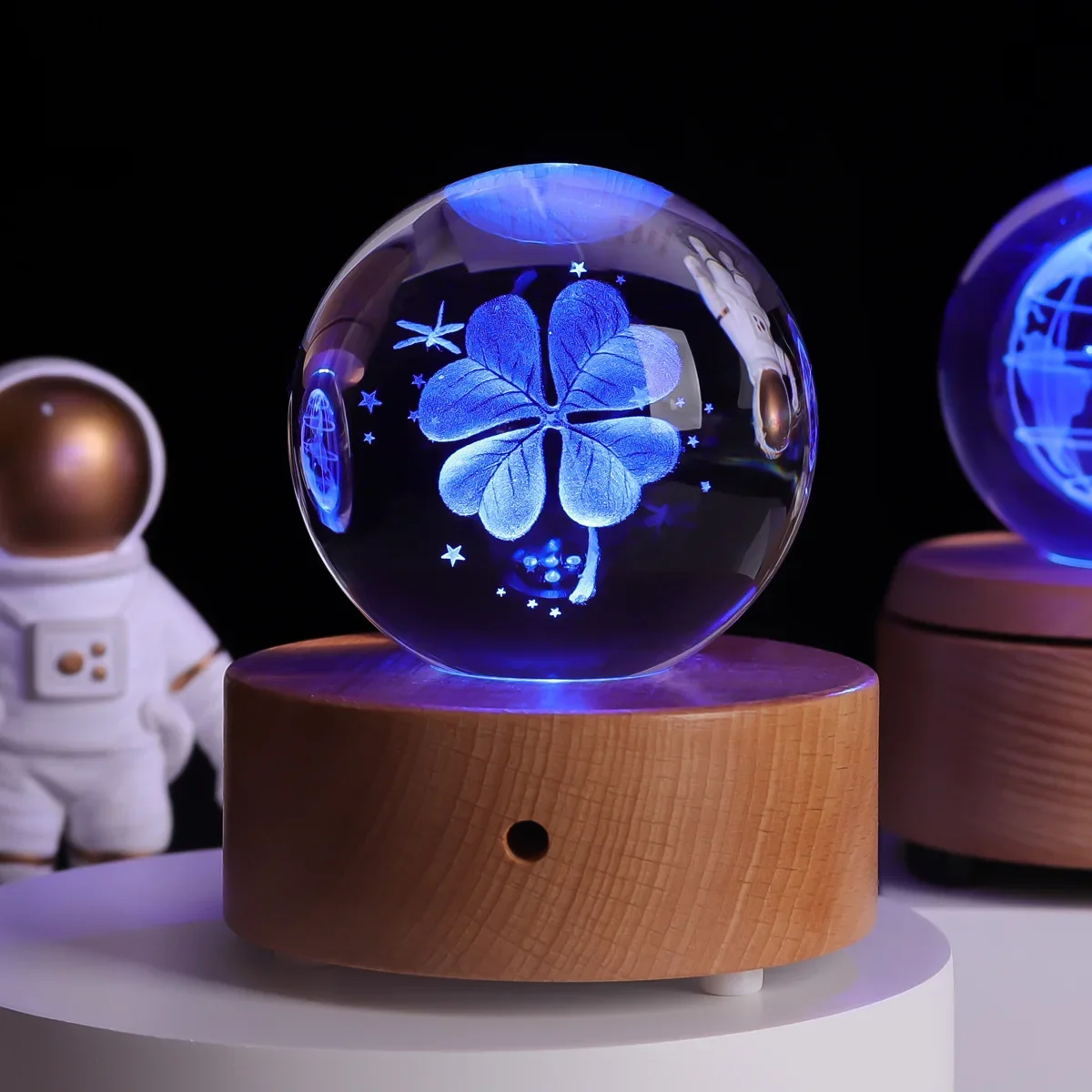 Creative Crystal Ball Night Lights Bluetooth Music Colorful Light Lamp Solar System Desktop Decoration Christmas Birthday Gift