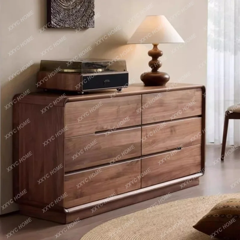 

LSolid wood six-chest cabinet storage simple living room entrance storage bedroom