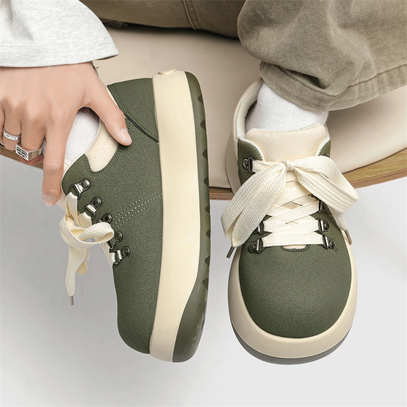 

Новинка 2025 года, нишевые трендовые модные повседневные спортивные туфли на толстой подошве, увеличивающие рост, высококачественные дышащие туфли для доски с низким вырезом