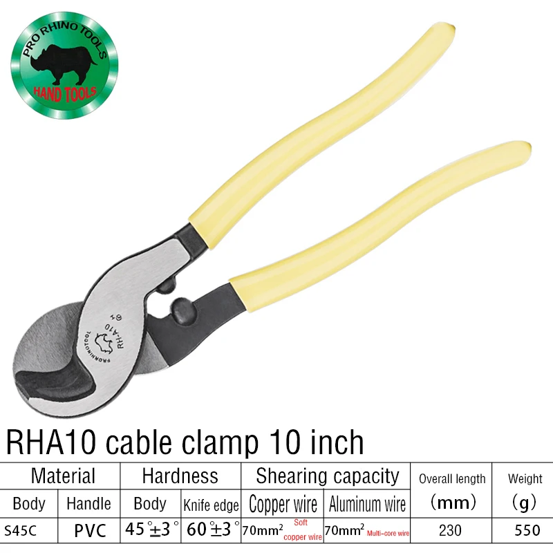 Original japonês rinoceronte ferramentas 6 8 10 Polegada alicate braçadeira de cabo para corte descascar