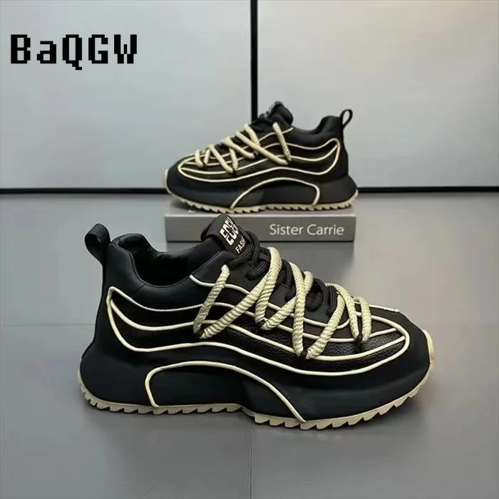 Designer Style Men Shoes Spring Autumn Comfortable Men\'s Thick Platform Sneakers Fashion Casual Shoes Sports Trainers Tenis