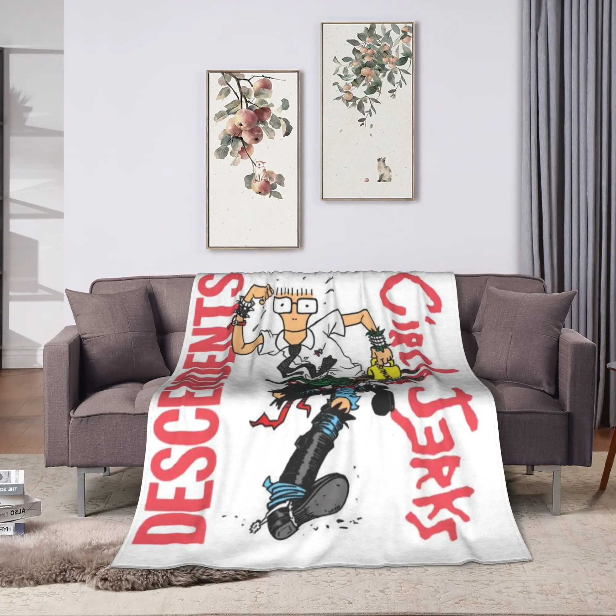 Descendents Milo Goes to College Flannel Blanket Kids Adults  Soft Cozy Throw Blanket Spring Outdoor Bedspread Sofa Bed Cover