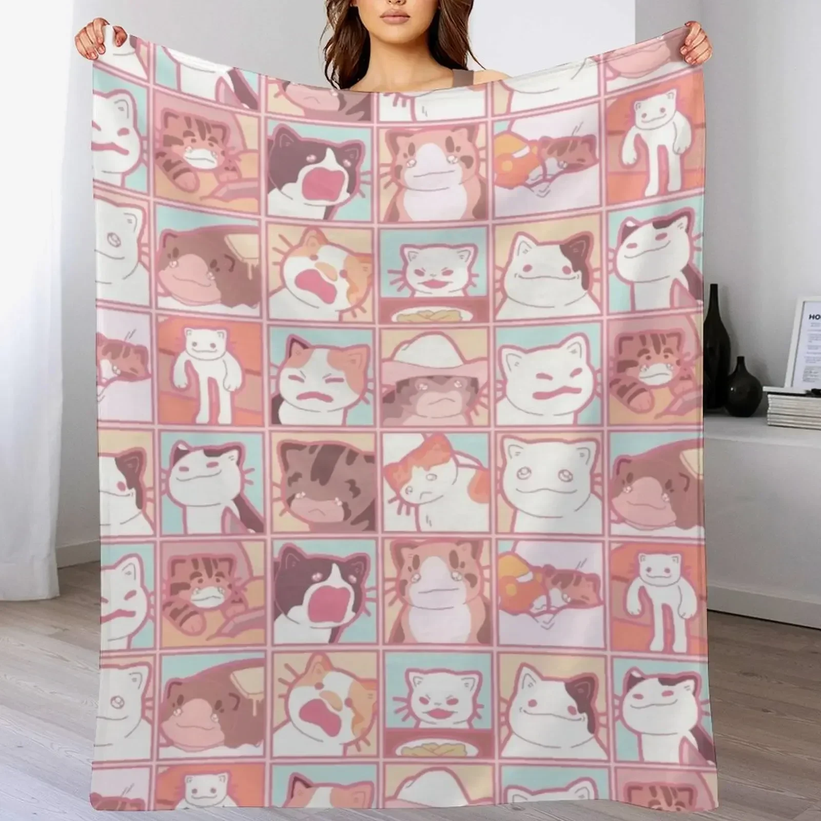 Meme Cats 3.0 Throw Blanket cosplay anime Furry Soft Beds Blankets