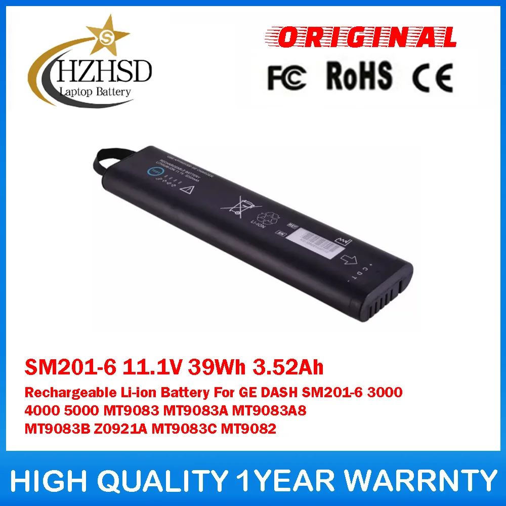 

SM201-6 11,1 В 39 Втч 3,52 Ач литий-ионная аккумуляторная батарея для GE DASH SM201-6 3000 4000 5000 MT9083 MT9083A MT9083A8 MT9083B Z0921A