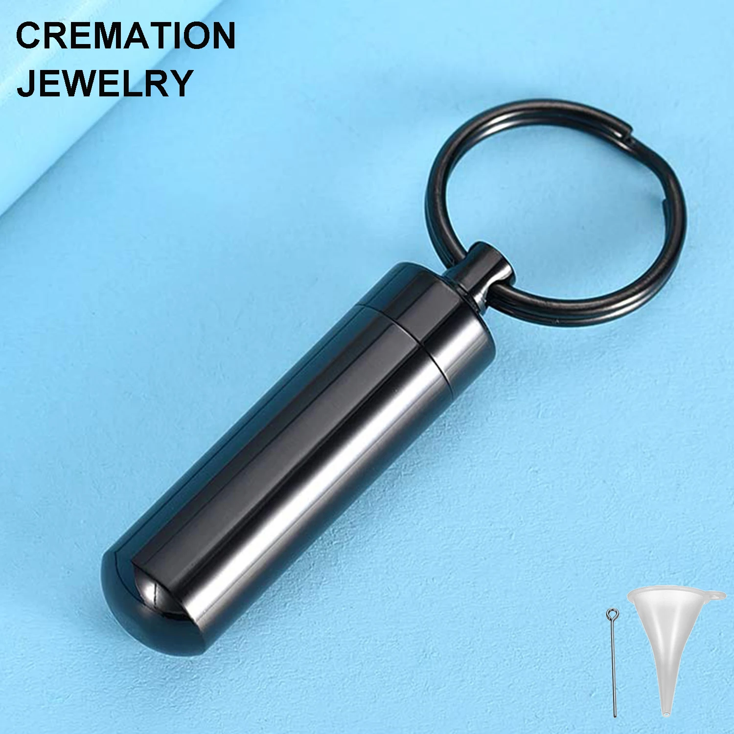 Wholesale Custom Tube Ashes Urn Cremation Keychain for Human Pet Ashes Cylinder Cremation Key Chain Ashes Holder Key Ring