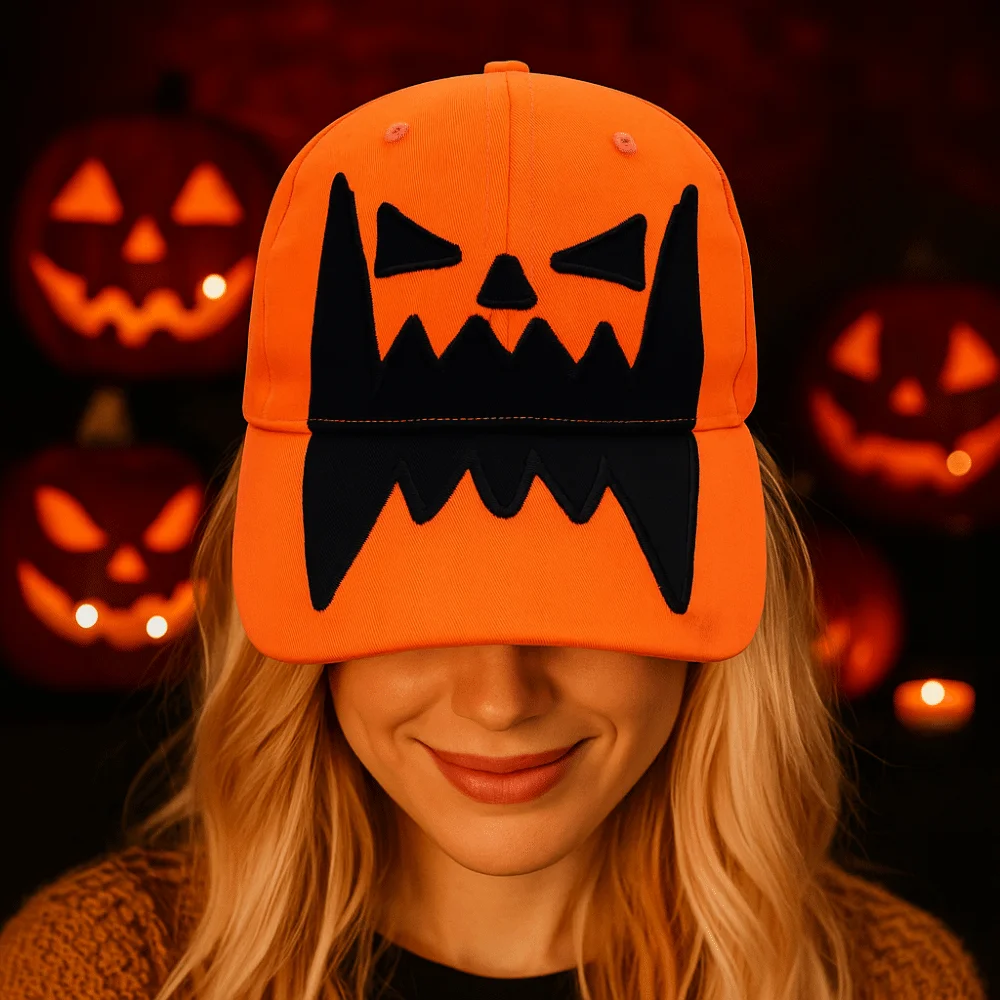 

Fashion Breathable Halloween Baseball Cap UV Protection Lightweight Pumpkin Embroidery Hat Cotton Creative Sunshade Cap Outdoor