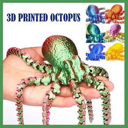 3D Printed Model Toys Octopus Simulation Animals Figurines Multi-Jointed Fishbowl Setting Decorative Desktop Ornament Boys Gifts