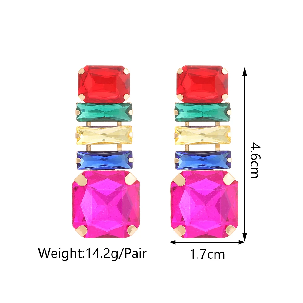 Shiny Glass Glamorous Decor Charm Holiday Party Pendant Jewelry Boho Trend Luxury Design Dangle Earrings For Women Accessories