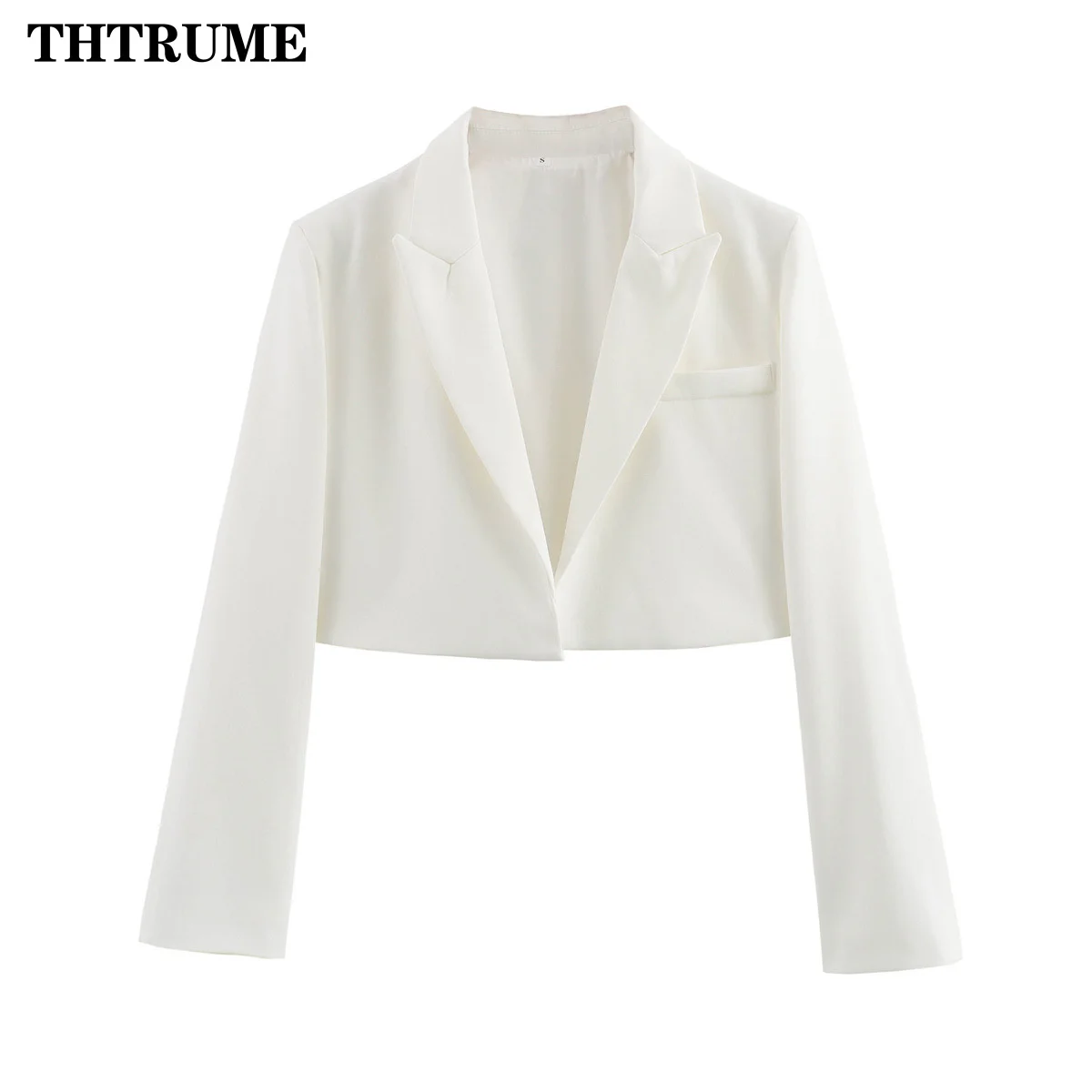 Fashion Women White Basic Jackets Top Elegant Solid Long Sleeve Autumn Winter Open Front Coats Casual Short Outwear Office Coat