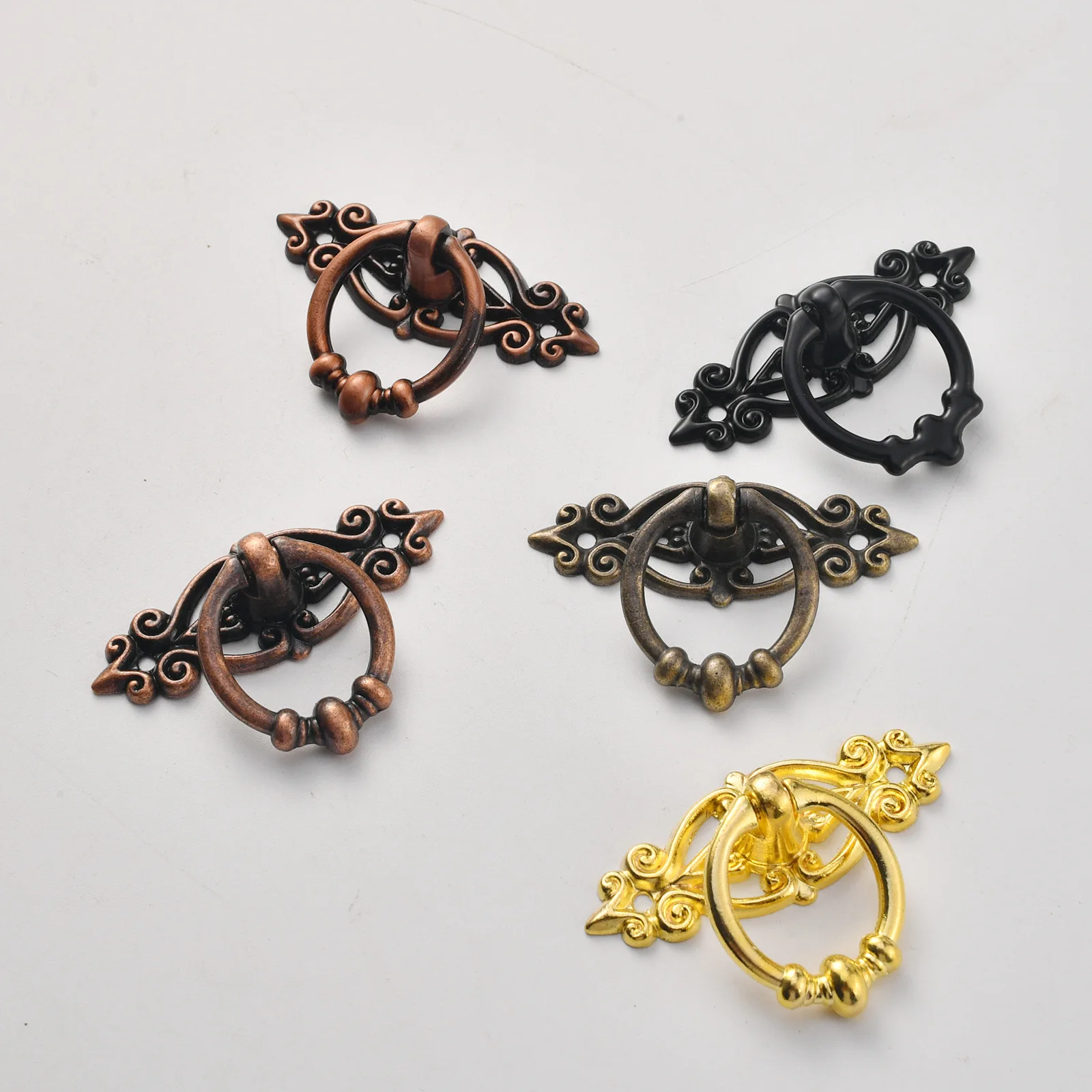 Antique single hole small handle zinc alloy home improvement hardware accessories furniture handle surface mounted single hole d
