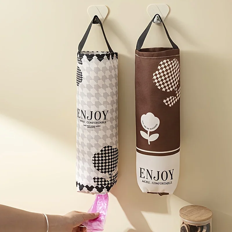 1pc Garbage Storage Bag, Wall Mounted Kitchen Storage Artifact, Garbage Plastic Bag StorageHanging Bag, Miscellaneous Sorting