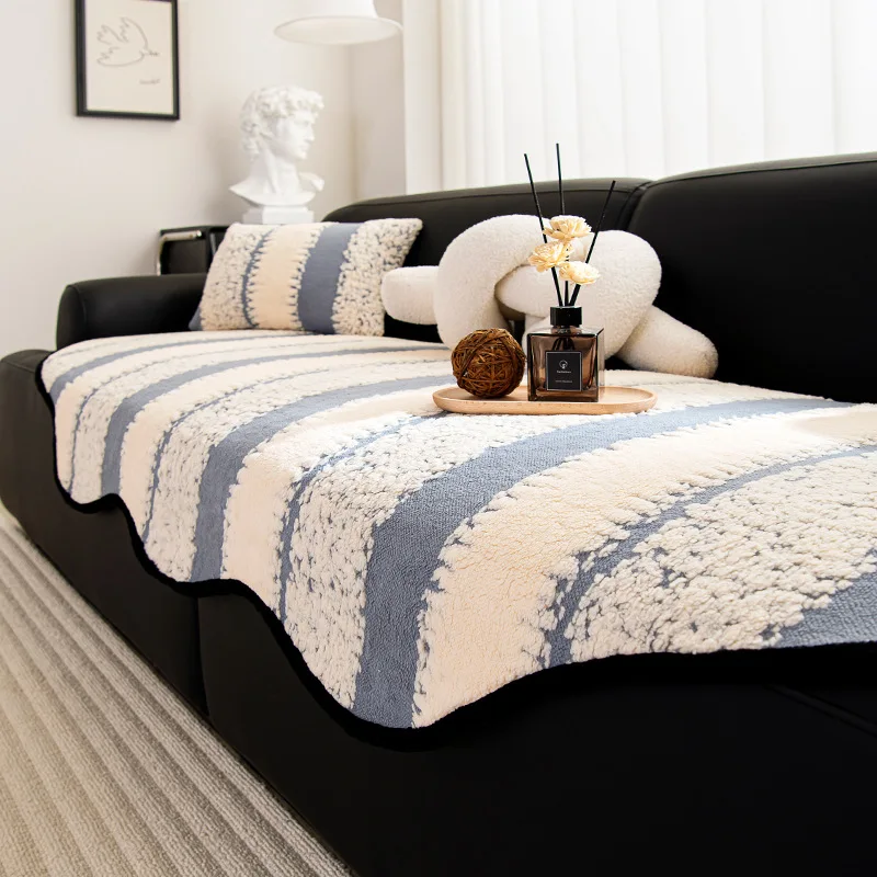 1PC Special-shaped Plush Sofa Seat Cushion Blanket Cloth Simple Wind Autumn and Winter Non-slip New Irregular Cover Towel