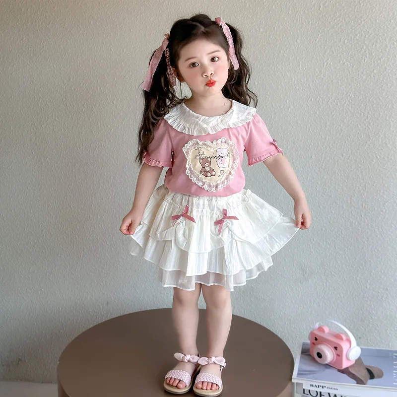 

New 2025 Summer Women's Two-Piece Set, Versatile Ballet Style Children's Baby Skirt, Half Skirt.