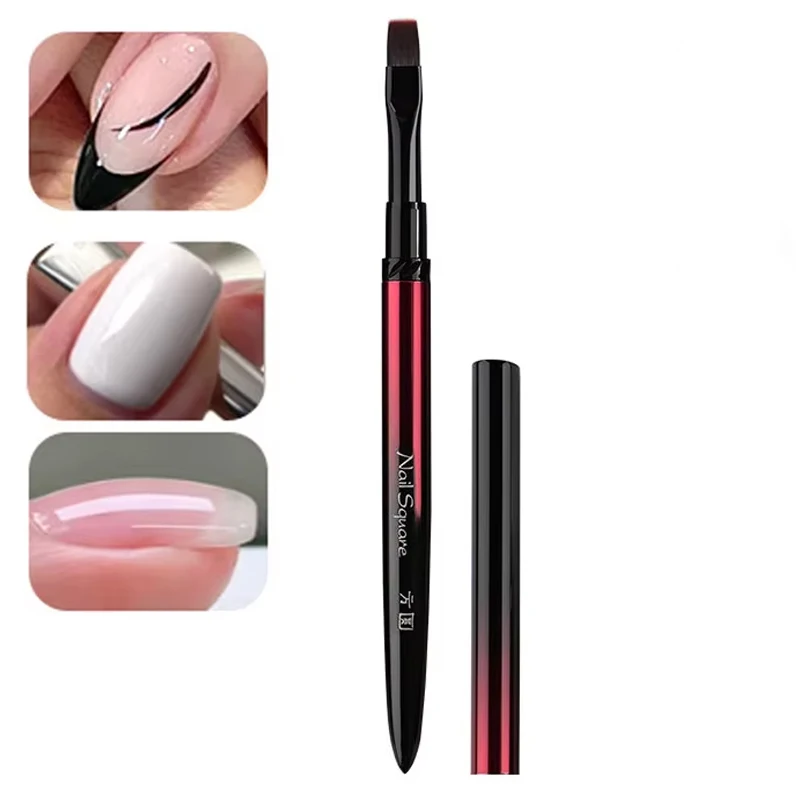 Pincel para arte de uñas con mango metálico, pincel de gel UV para fototerapia, pincel para extensiones de uñas acrílicas, bolígrafo de dibujo, herramientas de manicura DIY 4