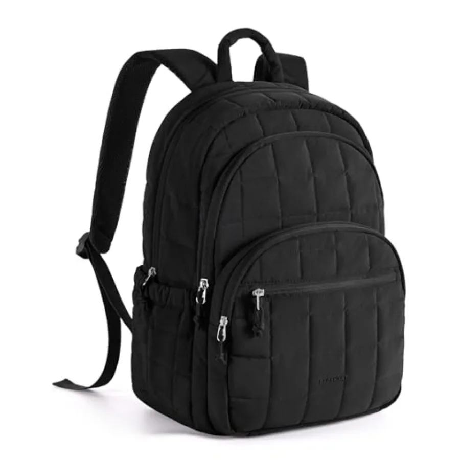 

College Laptop Backpack, Travel Backpack for Women, Quilted Casual Daypack, Water-Resistant Bookbag for 15.6 Inch Laptop