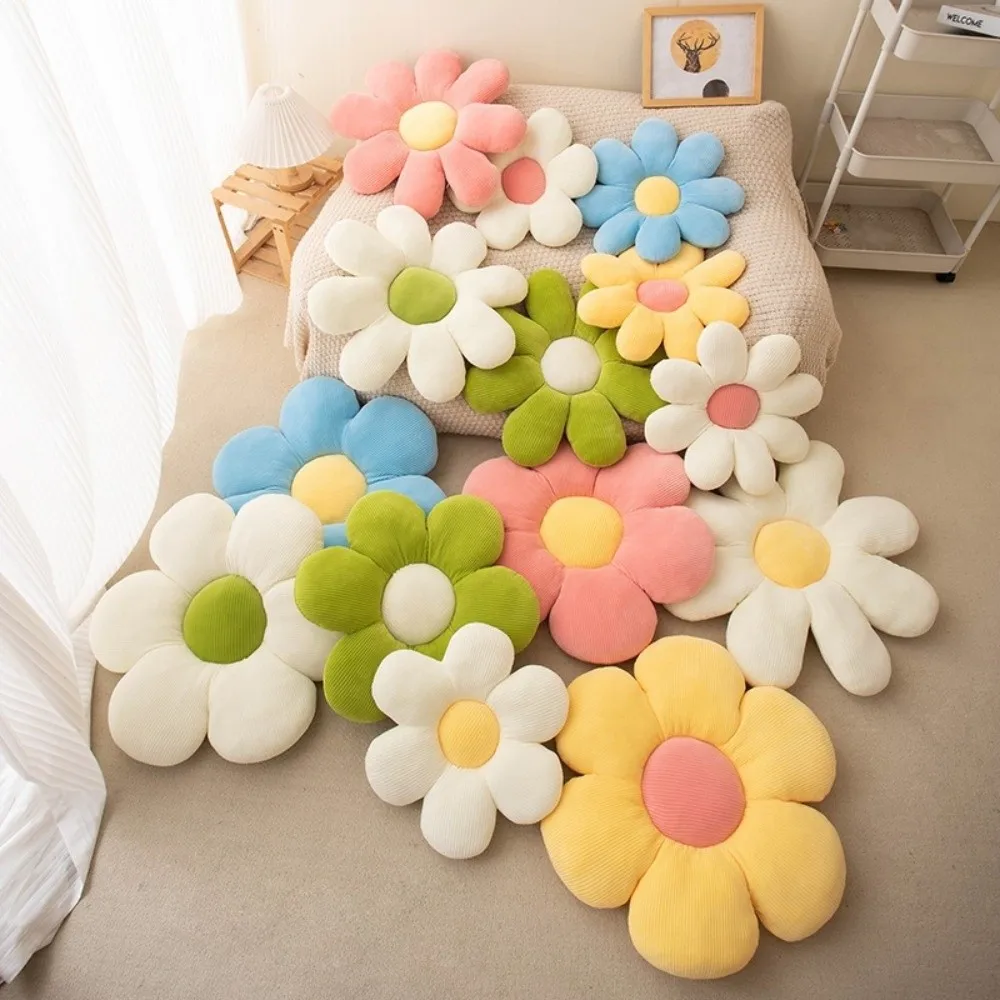 40cm Flower Cushion Colorful Petal Design Lifelike Flower Shape Daisy Seat Cushion Multilayer Petal Texture Soft Pillow