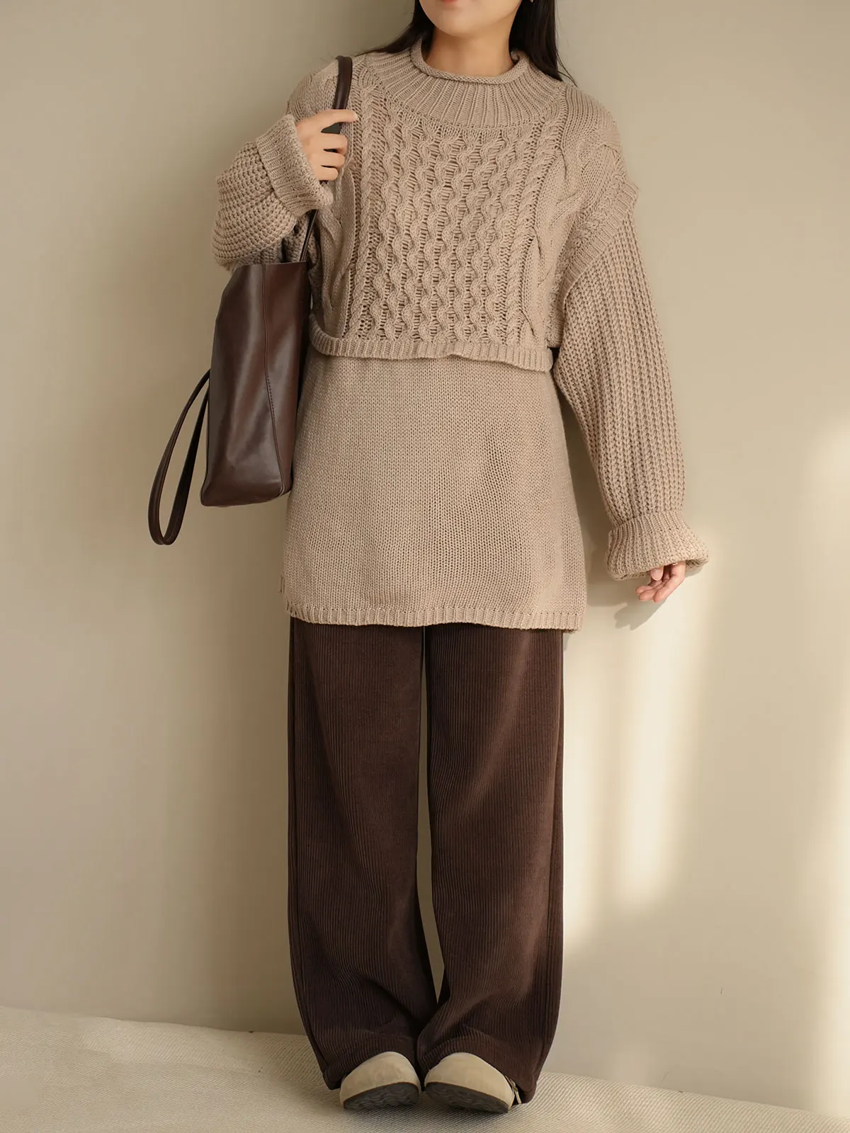 Maglione lavorato a maglia allentato a collo alto da donna Design twist Autunno Inverno Abbigliamento interno Traspirante Umidità ng Pendolarismo Sle