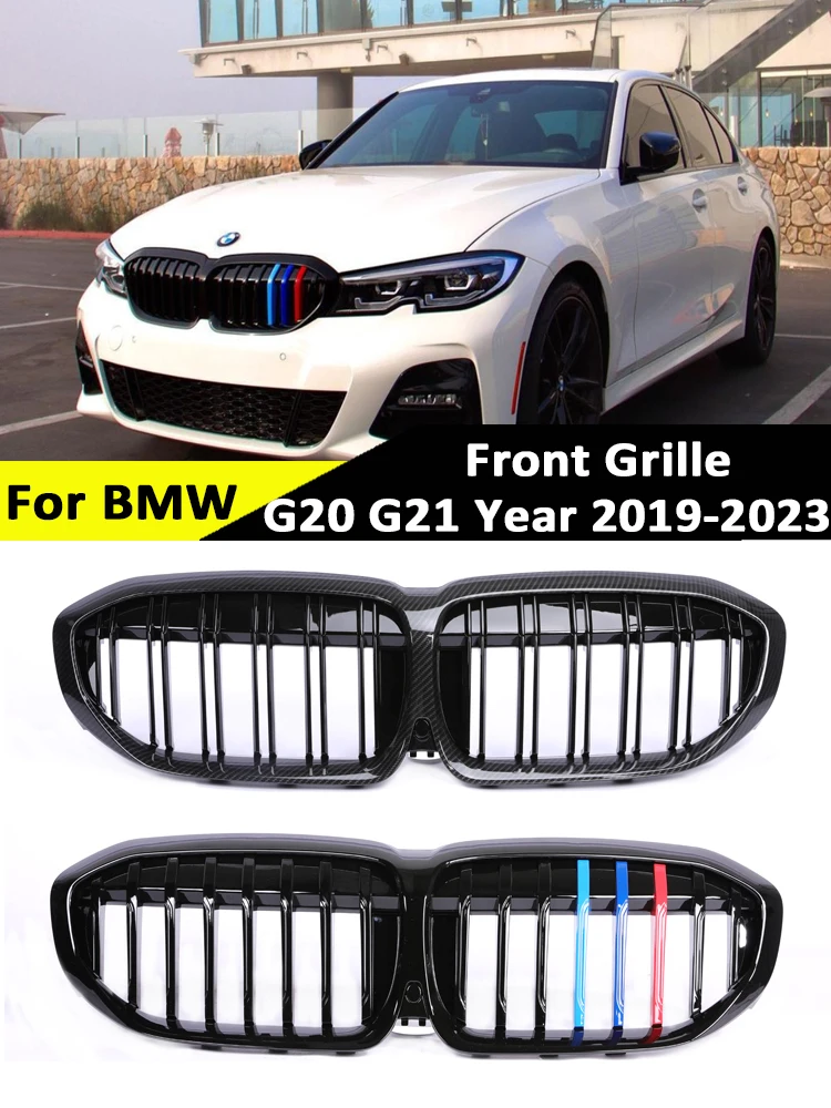 

Решетка радиатора для BMW 3 серии G20 G21 G28 2019-2023 316i 318i M-Tri, передний бампер для почек из углеродного волокна