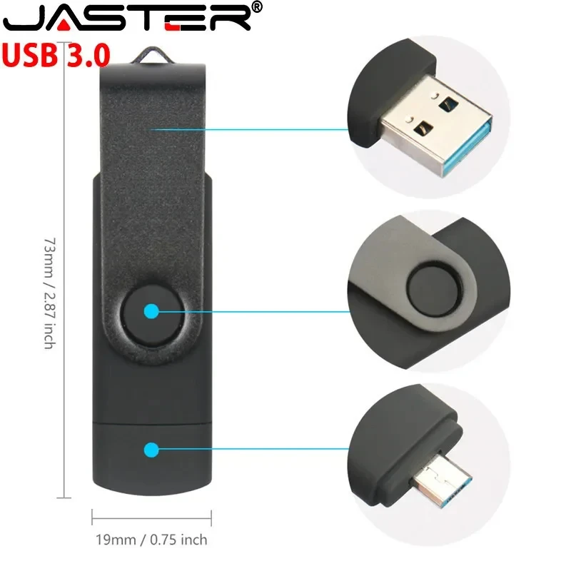 USB 3.0 High Speed 3 IN 1 OTG Pen Drive 128GB 64GB Metal TYPE-C USB Flash Drive 32GB 8GB Key Chain Memory Stick for Phone U Disk