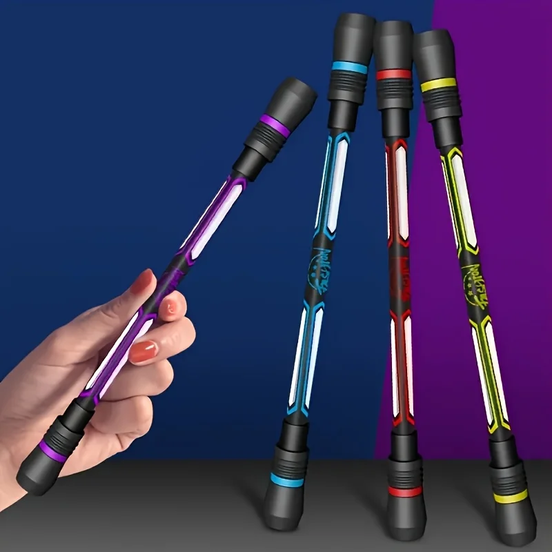 Relaxing Finger Gyro Pens, Non-slip Grip, Flexible Fingers for Adults and Students, Black Neutral Ink - Office Supplies, Random