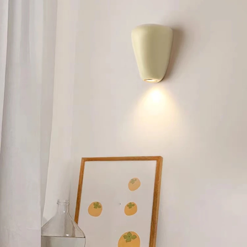 Lampada da parete in resina bianca Beige verde Mini applique per atmosfera di illuminazione 3000K per scale da comodino corridoio soggiorno ristorante