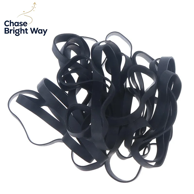 20pcs Black Rubber Bands Large Size Stretchable Elastic Rubber Ring For Office Stationery Package Supplies