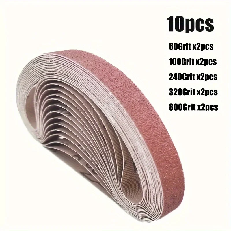 520x20mm 10 Stück 60/100/240/320/800 # Kleiner Mini-Bandschleifer zum Schleifen von Edelstahl, Polieren, Rostentfernung, Schleiftuch – Detail 7